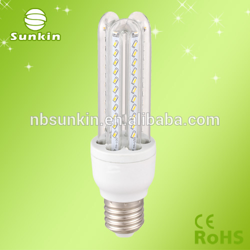 2015 Hot sale E27 E14 3W 5W 7W 9W 12W 16W 23W 4U Residential LED energy saving lamp