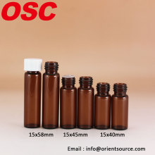 Cosmetic packing Glass Vial with Orifice Reducer & white Caps