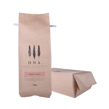 Flat botten Kraft Paper Bio Degradable kaffeväska