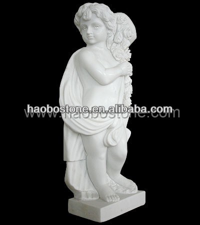 Hunan White Marble Life Size Angel Statue