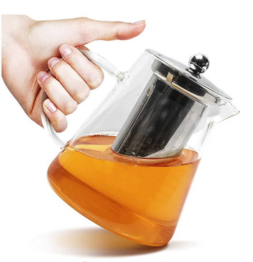 Teabloom Stovetop &amp; Microwave Safe Théière en verre borosilicate théière en verre borosilicaté résistant à la chaleur