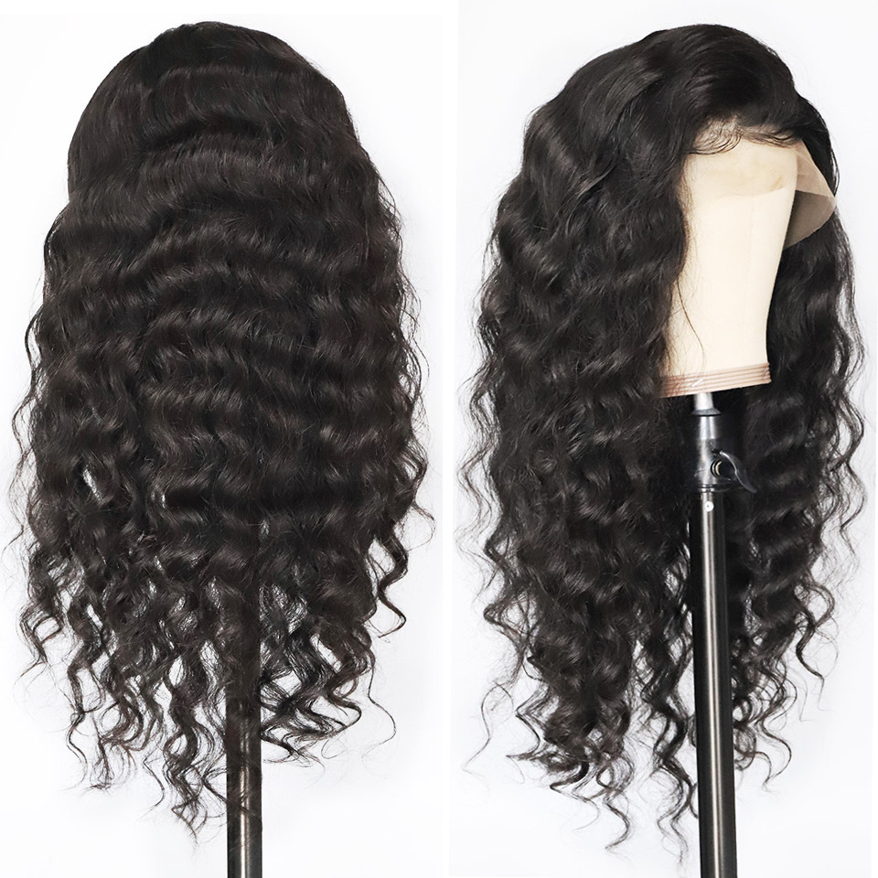 Lsy Brazilian Hair Wig 150% Density Loose Deep Wave 13x4 Lace Front wig Human Hair, Half Hand Tied Loose Wave Wig With Baby Hair