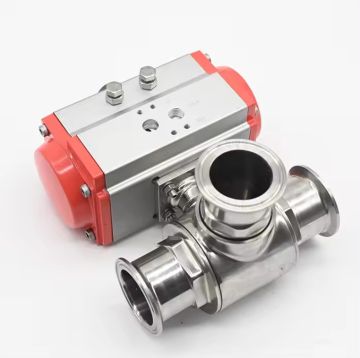 Stainless Steel Pneumatic 3Way Valve Pneumatic Ball Valve