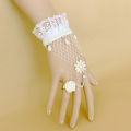 Mariée au Crochet bracelets avec pendentif perles Daisy Flower Ring