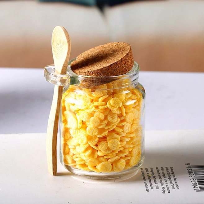 Kitchen Storage Glass Jar Bottle with Spoon and Cork