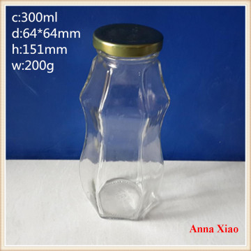 300ml Glass Jucie Bottles with Golden Lids