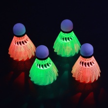 Luminous Nylon Goose Feather Badminton Shuttlecocks with LED Light Switch for Night Training