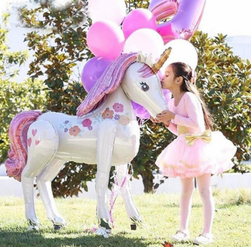 Large Size 3D Unicorn Balloons Party Decorations Supplies Walking Animal Foil Balloons Baby Shower Girls Birthday Theme Party