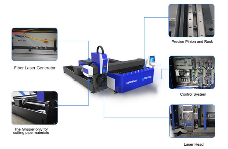 Brand-new CNC China fiber laser cutting machine 3kw power for metal plates and pipes