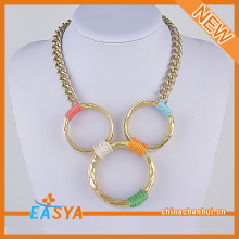 Gold Rings Pendant Necklace Simple Design Necklace