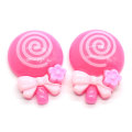 100 piezas japonés Kawaii arco brillo Lolly simulación piruletas Flatback resina Cabochons Scrapbooking teléfono caso pelo arco centro D