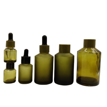 Amber Glass Pump Bottles for Cosmetics - 20ml to 100ml Emulsion Lotion Serum Essences