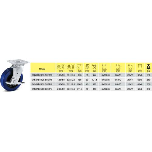 산업 대형 하중 용량 180-280kg 스위블 캐스터