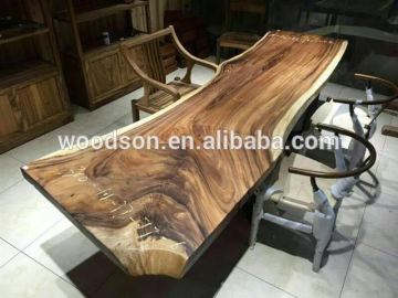 Hot Sale Long Suar Solid Wood Slab Tables