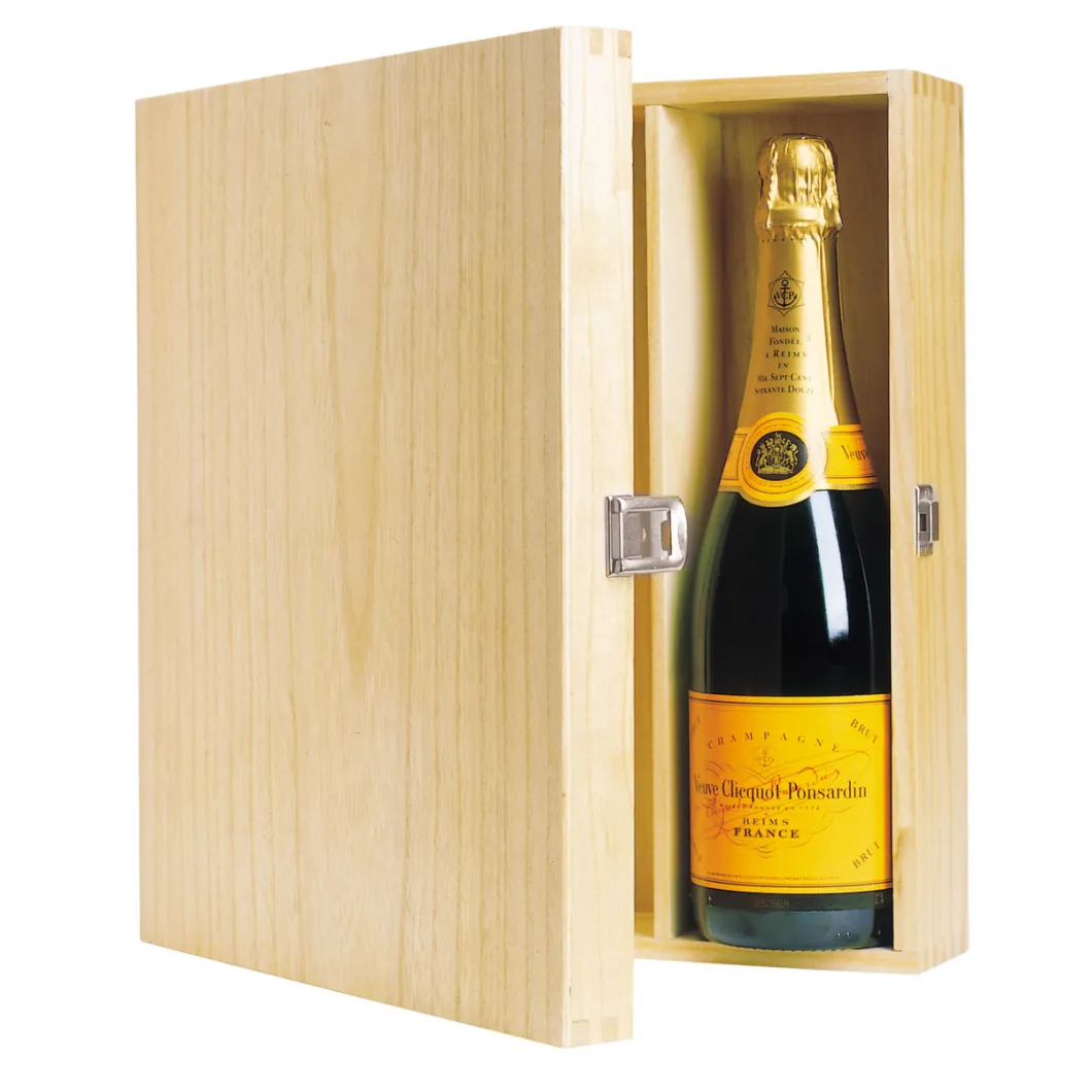 1 Single Bottle Hinged Wooden Wine Box