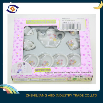 wholesale pink color mini tea cups and tea pot set