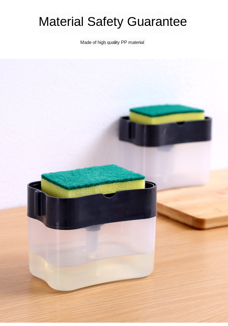 Creative Bathroom Kitchen Soap Dispenser Box Wash Sponge Holder Pump Sponge 2 in 1 Manual Press Liquid Soap Dispenser