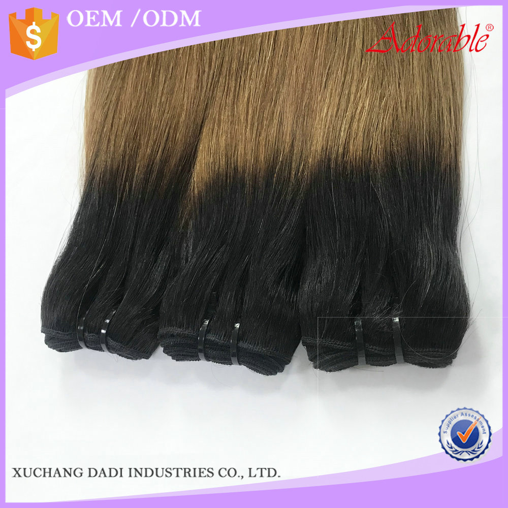 Ombre color Hair weave dyed bleached,distributor wholesale vendor tiger skin color virgin Brazilian double drawn human hair weft