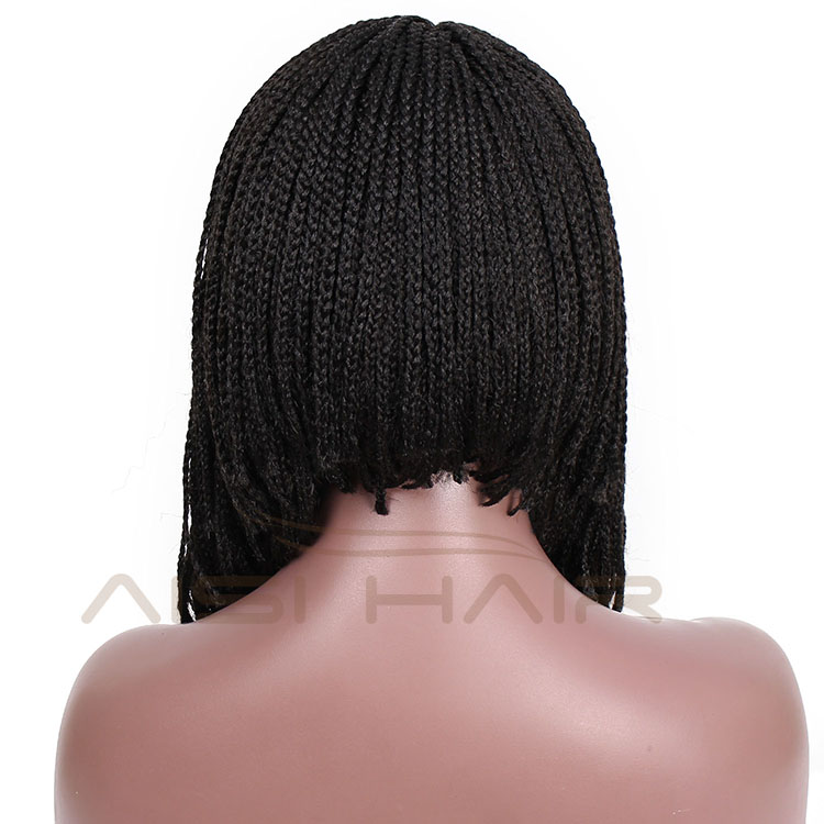 Aisi Hair Vendor Cheap Wholesale Glueless Afro Twist Box Braided Lace Frontal Wigs Synthetic Hair For Black Women Lace Front Wig