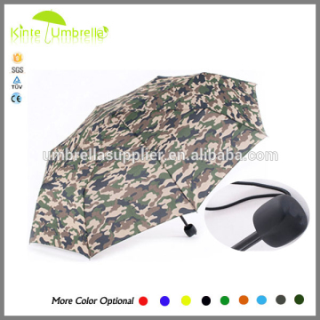 Camouflage printing Manual open three fold umbrella rubber handle Custom Print Umbrella