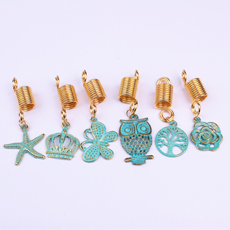 Hair Jewelry Rings Decorations Pendants Aluminum Dreadlocks Beads Metal Cuffs Hair Decorations Rings Accessories