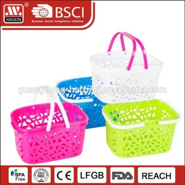 plastic supermarket shopping basket with handle