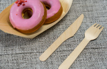 140mm cutlery disposable flatware set wooden knife tableware