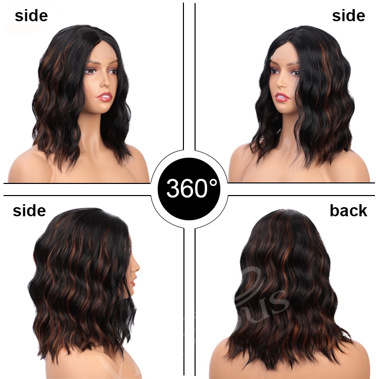 Vigorous Futura Hair Colored U Part Heat Friendly For Black Women Highlight Short Curly Wigs Synthetic Lace Front