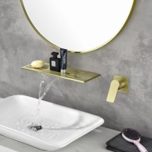 شلال الحمام غسل حوض جدار الذهب صنبور