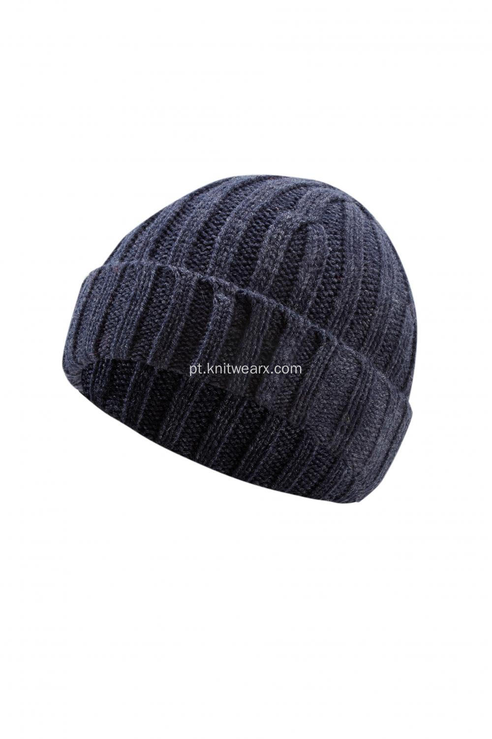 Gorro de inverno tricotado com costela elástica para menino