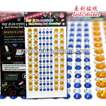 classical decoration sticker/bling bling shining flower diamond decoration sticker