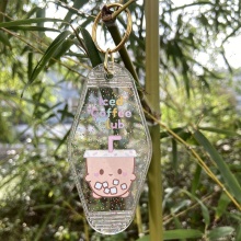 2024 Custom Retro Vintage Motel Hotel Room Keychain with Blank Plastic Tags