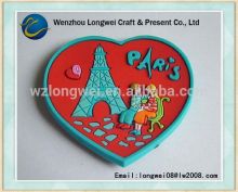 paris heart shaped magnets/ soft pvc 3d magnetic fridge/fridge magnets tourism souvenirs