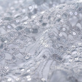 Silver Sequins Mesh Embroidery Fabric