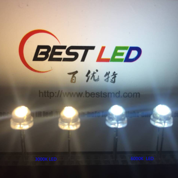 I-Ultra Bright 5mm 6000K 6500K White LED 8-9LM