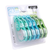 Big Capacity Customized Transparent PET Plastic Colored Plus Whiteout Tape Pack - 6pcs Correction Tape