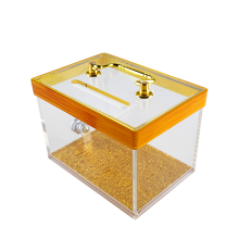 Luxury Golden Bottom Acrylic Donation Box