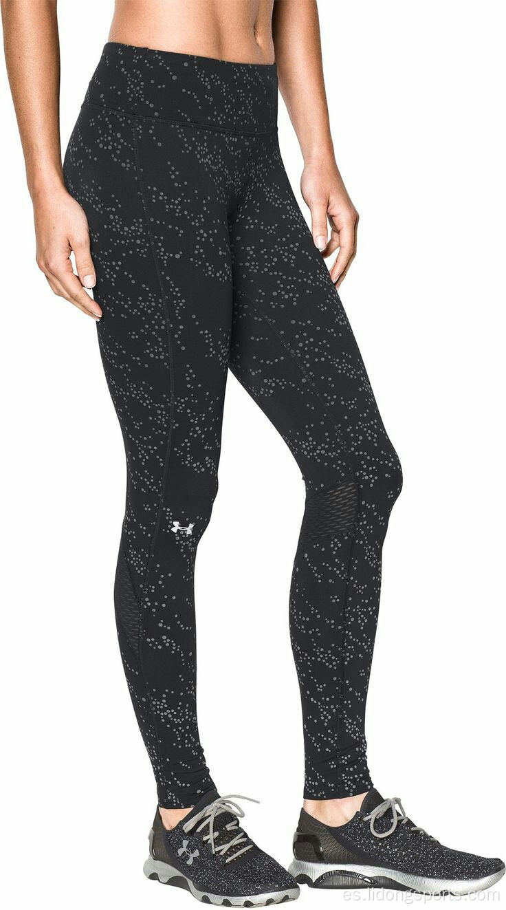 Mechas de gimnasio de niña estirable en blanco y negro Leggings