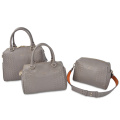 Boston Bag Large Grey Leather Handbags For Her