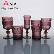 Retro Embossed Thickened Cups Red Wine Glass Set