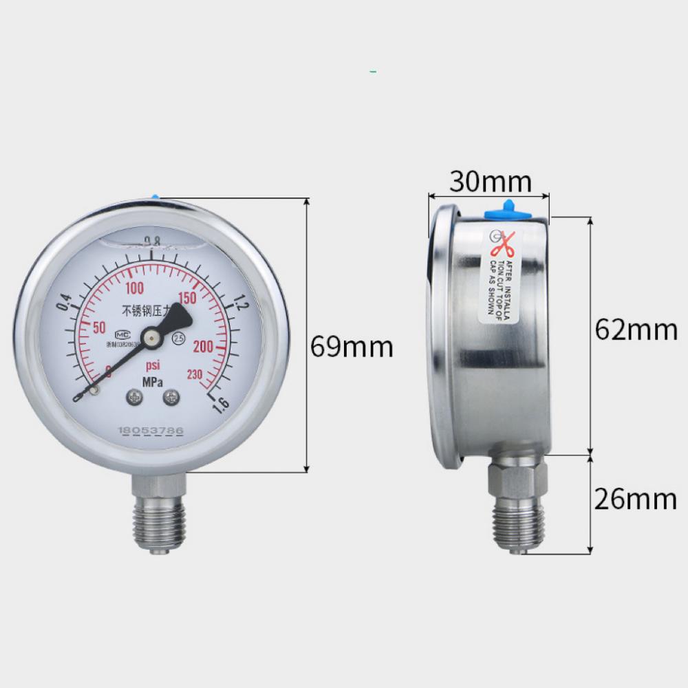 New Arrival High Quality Hydraulic Liquid Filled Pressure Gauge 0-5000 PSI 