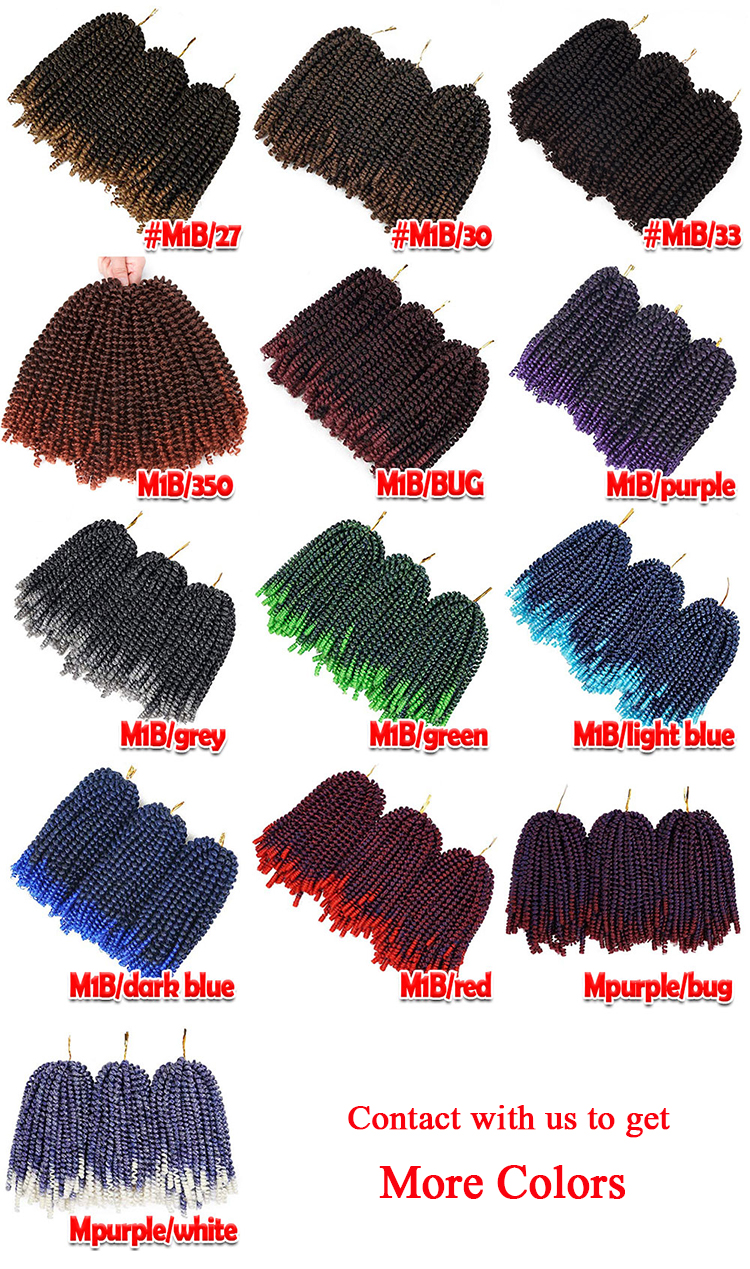 New 2019 Fashional Hairstyle Spring Twist Ombre kinky twists hair braiding spring twist Water wave crochet braid hair extensions