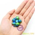 Bescon Mini Gemini Two Tone Polyhedral RPG Dice Set 10MM, Small Mini RPG Role Playing Game Dice Set D4-D20 in Tube, Aquamarine