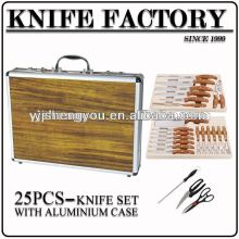 knife set in suitcase
