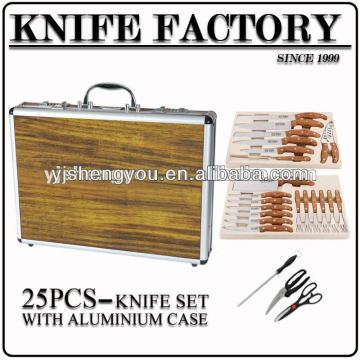 knife set in suitcase