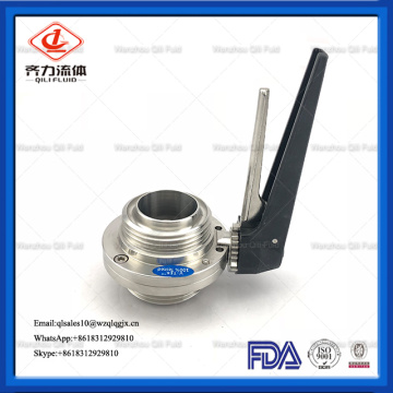 Threaded Stainless Steel Sanitary Butterfly Valve