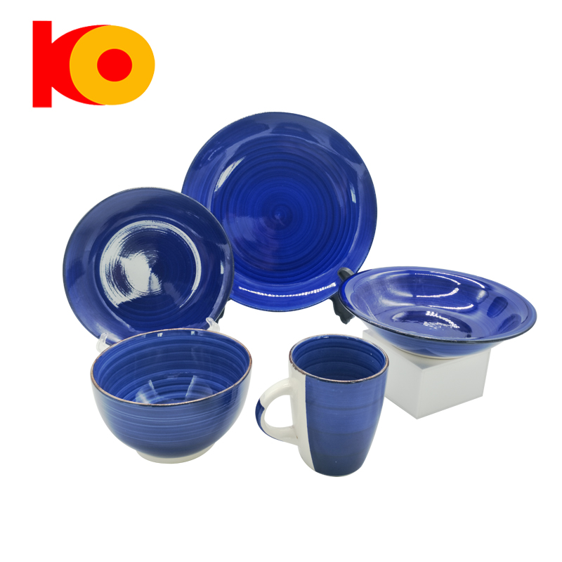 Wholesale high quietly 20pcs stoneware hand painted dinner sets