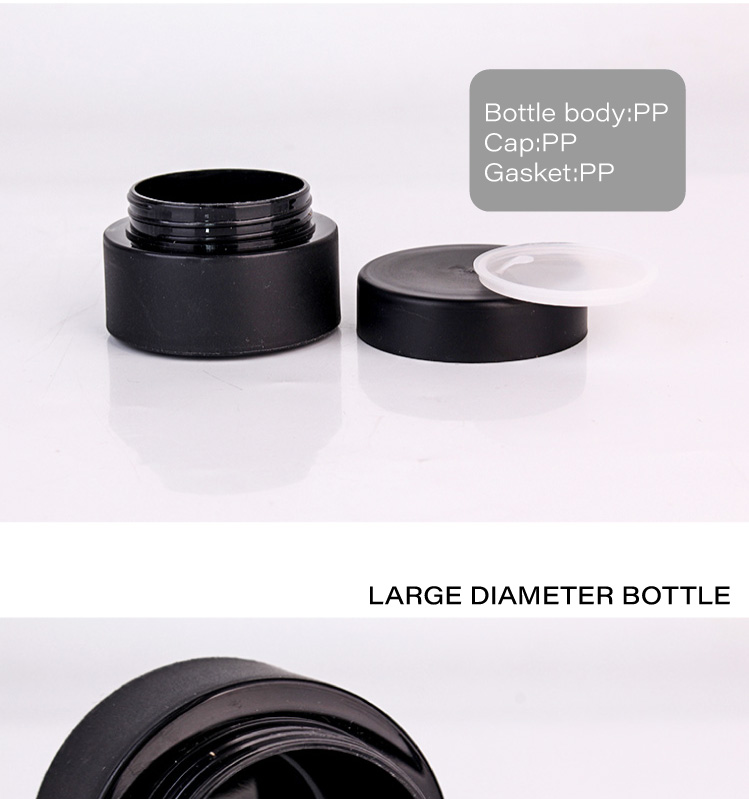 50ml black Round Cosmetic Container PET Plastic Jar