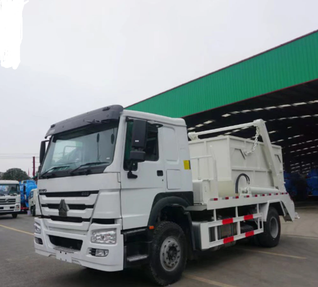 SINOTRUK HOWO 4x2 Heavy Duty Truck Swing Arm Type Refuse Collection Truck, 6 Wheels