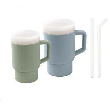 Stanley Style Silicone Training Sippy Cup with Straw